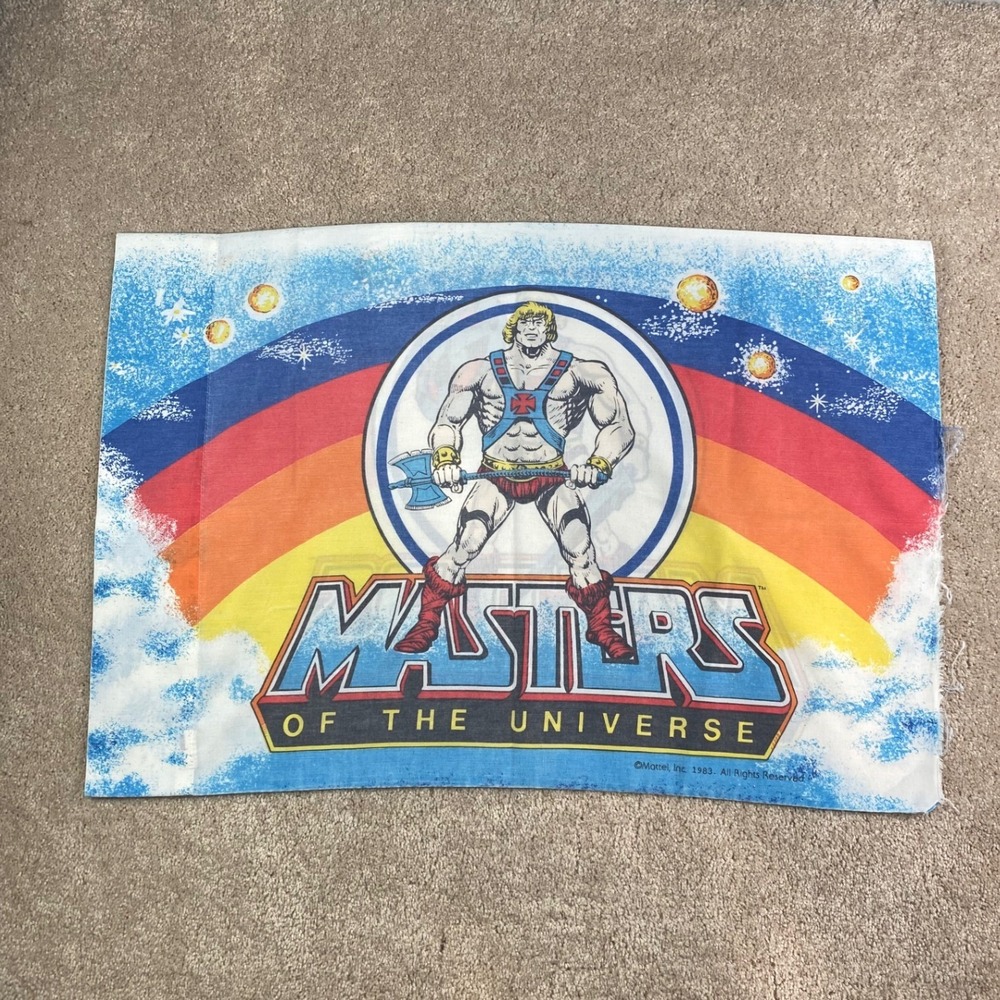 Vintage 1983 Masters of the Universe He-Man Fabric Panel Mattel 20x30